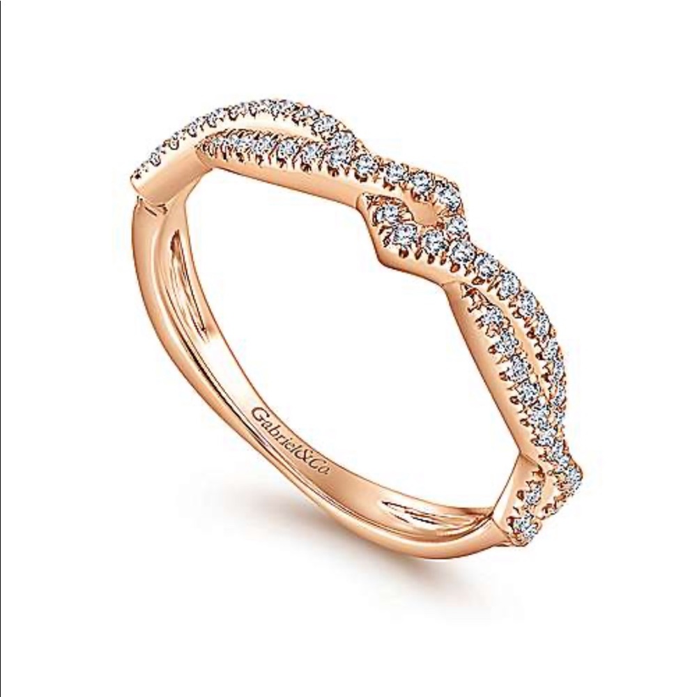 Gabriel & Co 14k rose gold diamond ring